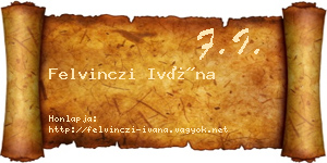 Felvinczi Ivána névjegykártya